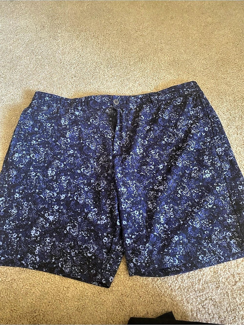 Under Armour UA Drive Printed Tapered Shorts Blue & Black Waist 40